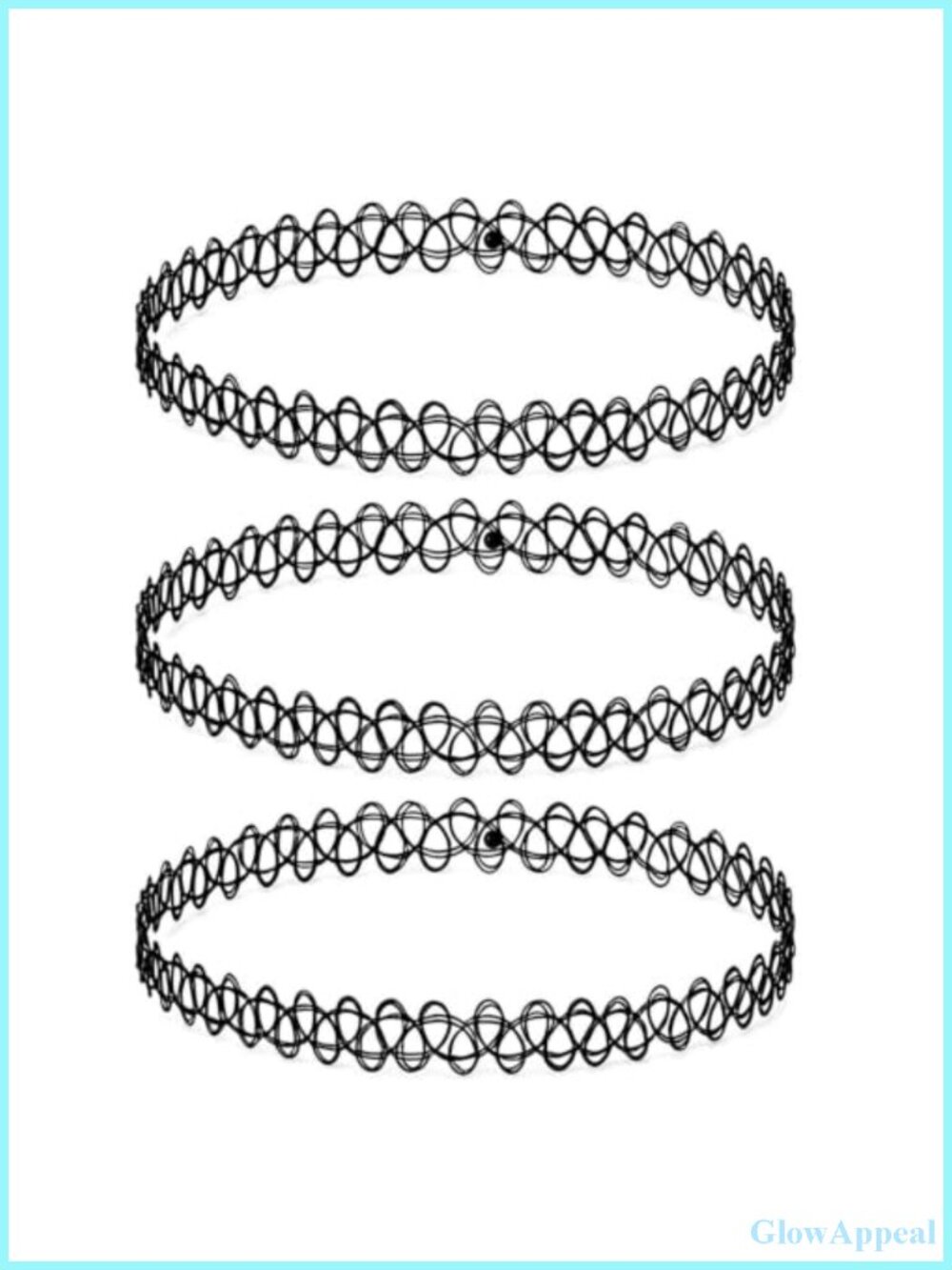 Tattoo Choker Necklace Set Y2K Stretch Nylon Adjustable